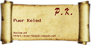 Puer Keled névjegykártya